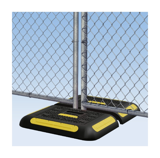 Black and white fence weight to increase visibility