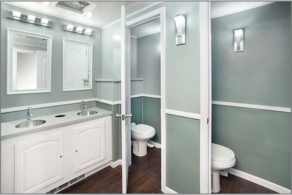 Interior of a Restroom Trailer