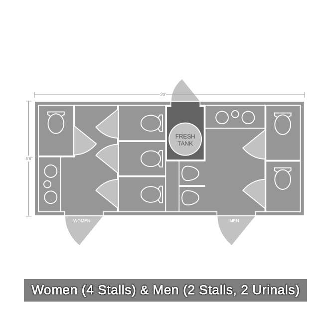 8 station restroom trailer layout