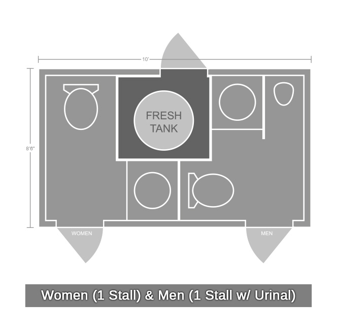 2 station restroom trailer layout events